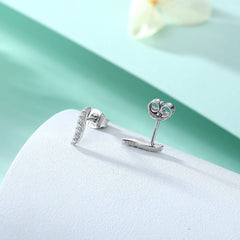 Zircon S-shaped Silver Studs Earrings for Women