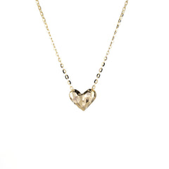 (Two Colours) Heart Solitaire Pendants Silver Collarbone Necklace for Women