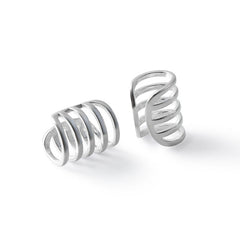 Lines Earbone Clip Silver Earrings for Women