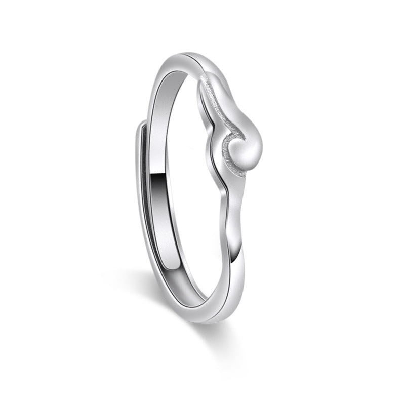 Romantic Cloud Silver Couple Ring