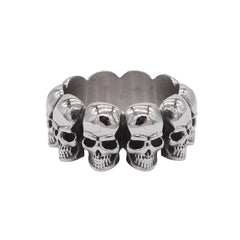 Halloween Beading Polished Skull Titanium Ring for Men