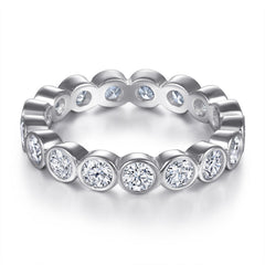 Beading Full Round Zircon Silver Ring for Women