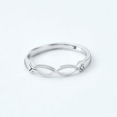 Kissing Fish Silver Couple Ring for Women