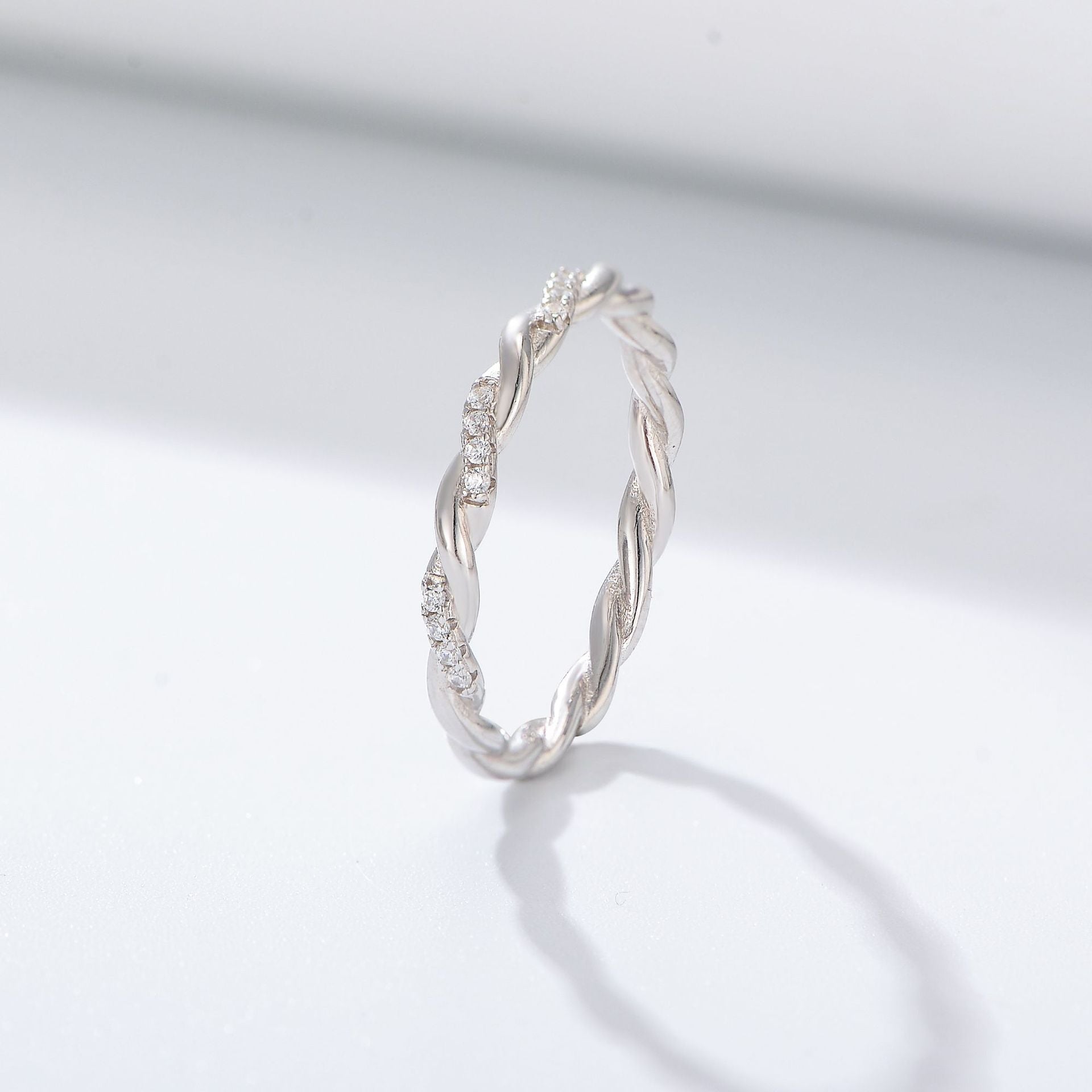 Twist Line Design Sterling Silver Ring