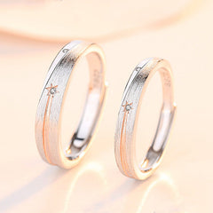 Wishing Meteor Zircon Silver Couple Ring