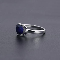 Natural Crystal Exquisite Oval Solitaire Silver Ring for Women