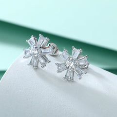 Zircon Rudder Silver Studs Earrings for Women