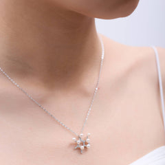 Irregular Natural Freshwater Pearl Silver Necklace