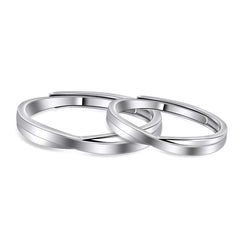 X-shape Interweave Silver Couple Ring