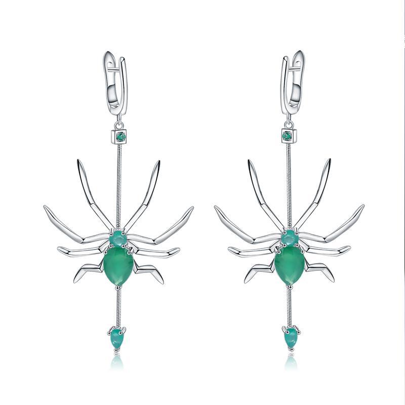 Spider Shape s925 Sterling Silver Natural Topaz Earrings for Women