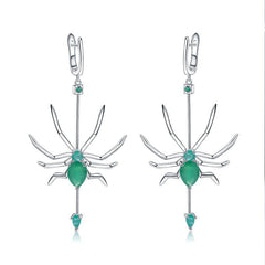 Spider Shape s925 Sterling Silver Natural Topaz Earrings for Women