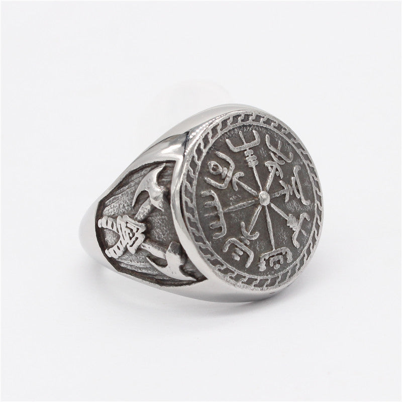 Nordic Viking Celtwin Axe Titanium Steel Ring for Men