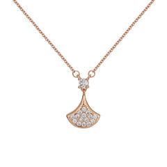 Zircon Skirt-shape Pendant Silver Necklace for Women