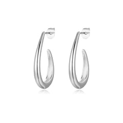 Geometric C-shape Silver Studs Earrings for Women