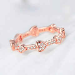 S925 Sterling Silver Full Zircon Heart-shaped Ring for Women, European and American Instagram Popular Stacked Silver Index Finger Ring, Simple and Fashionable Jewelry