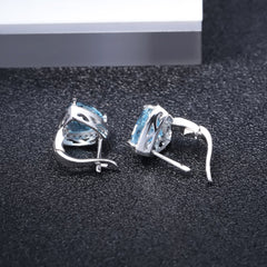 Topaz Triangle Silver Studs for Women