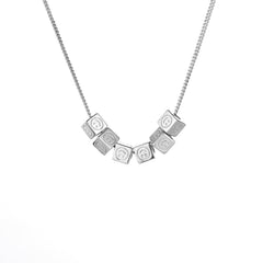 (Two Colours) Little Squares with Smile Face Pendants Collarbone Necklace for Women