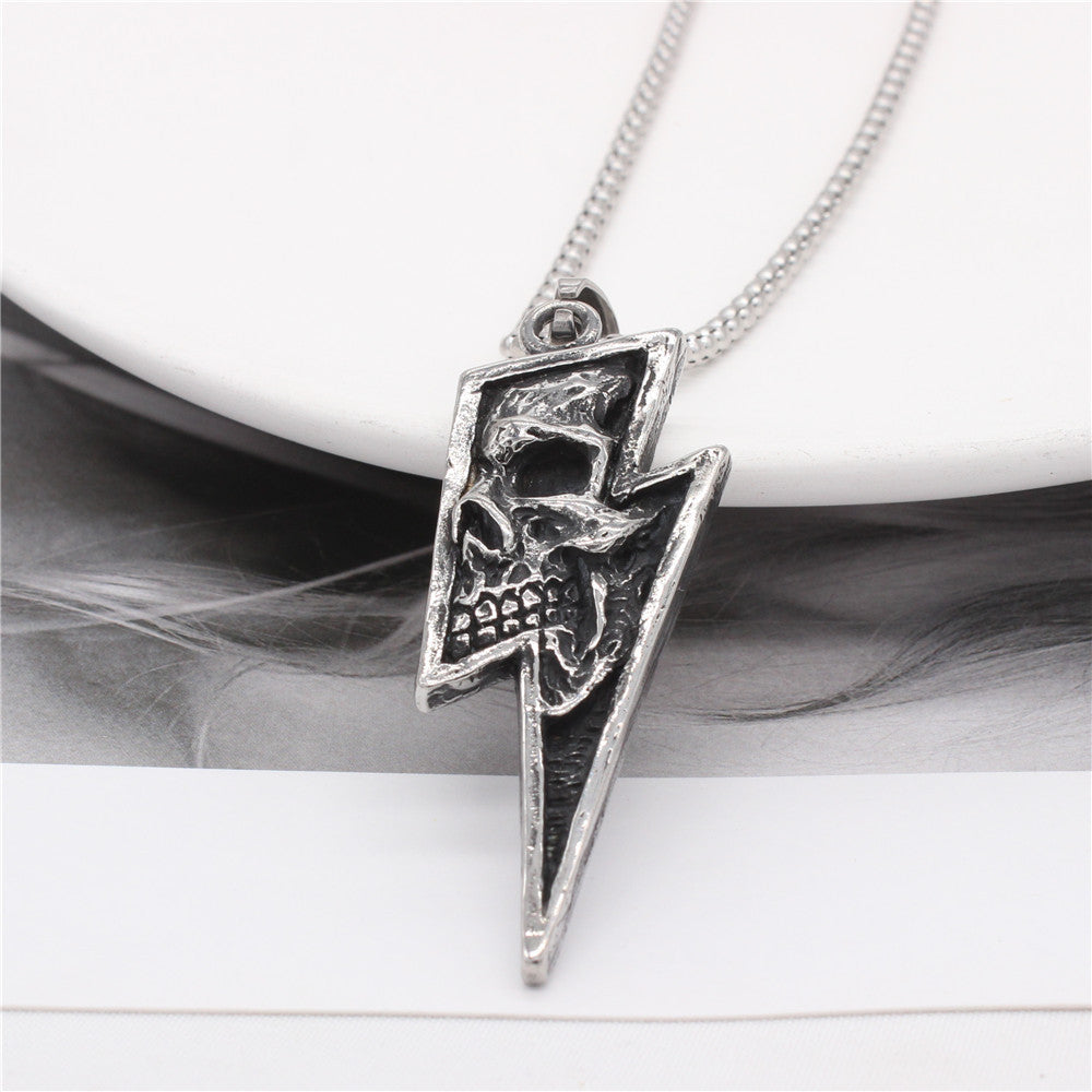 Halloween Skull Lightning Titanium Steel Pendant for Men