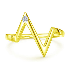 Geometric Zigzag Silver Ring for Women