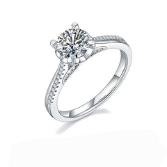 Cathedral Mermaid Four Prongs 1.0 Carat Moissanite Engagement Ring