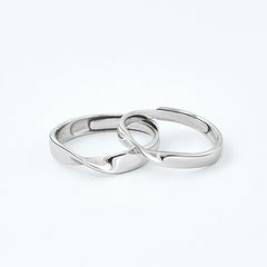 Mobius Series Simple Silver Couple Ring for Women