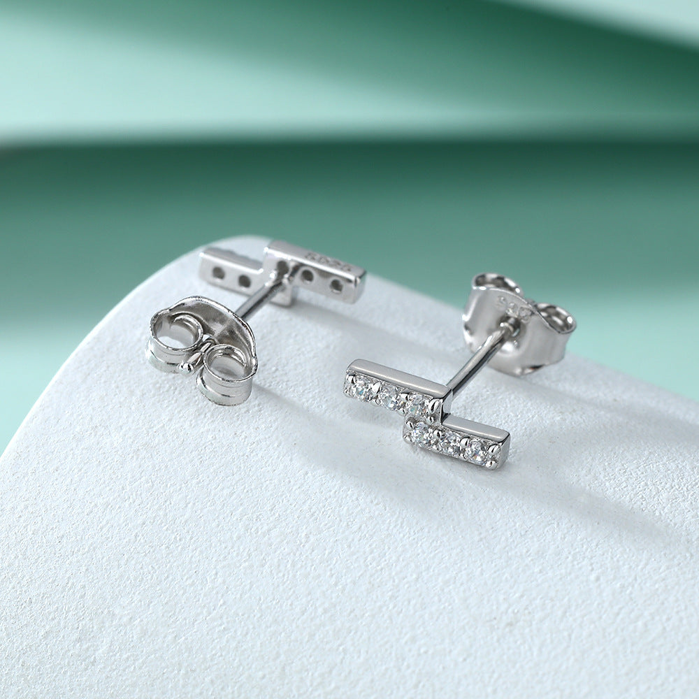 Zircon Z Letter Silver Studs Earrings for Women