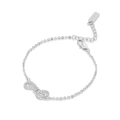 Zircon Bow Silver Bracelet for Women