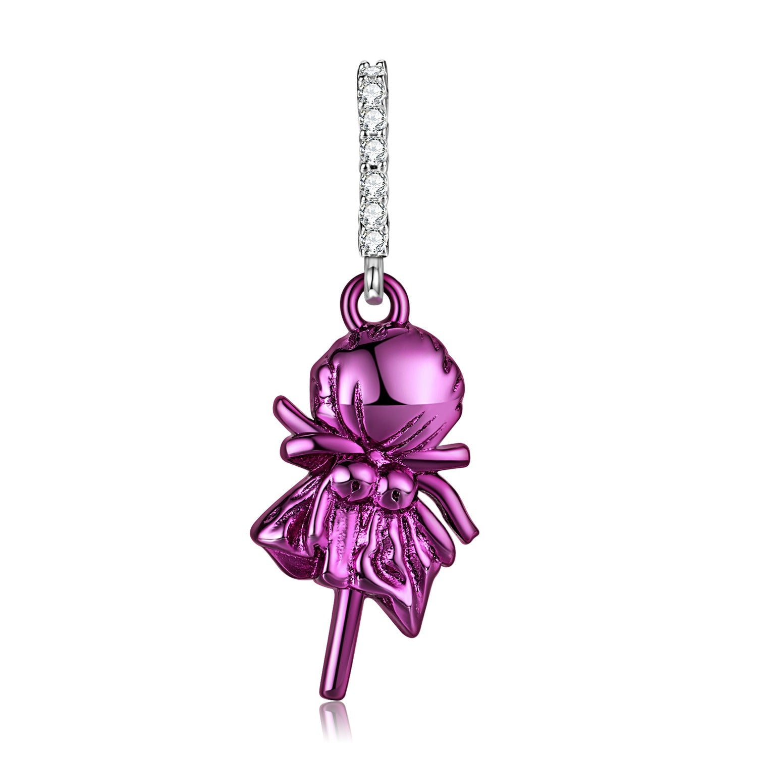 Purple Lollipop Pendant Silver Necklace