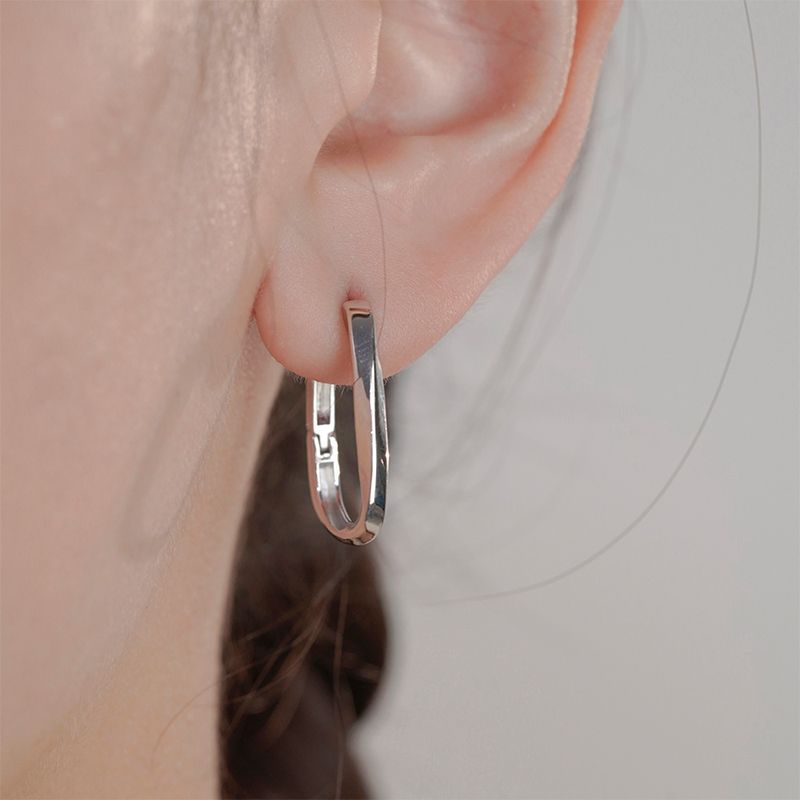 Irregular Silver Hoop Earrings