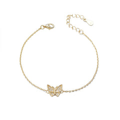 Zircon Butterfly Silver Bracelet for Women