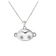 (Pendant Only) Zircon Lovely Monkey Silver Pendant for Women