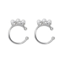 Pearl Silver Ear Clip for Women