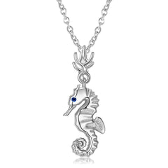 Seahorse Pendant Silver Necklace