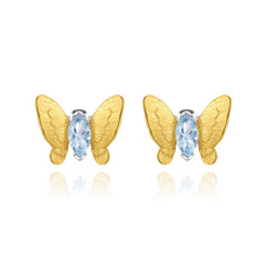 Butterfly Gold Plated Silver Studs Earrings for Women