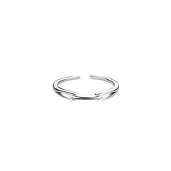 Stylish Hollow Interlocking Silver Ring