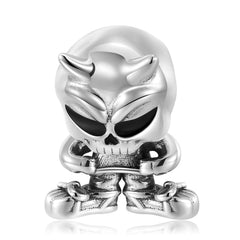 Halloween Devil Horn Skull Silver Pendant