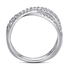 X-shape with Zircon Silver Ring