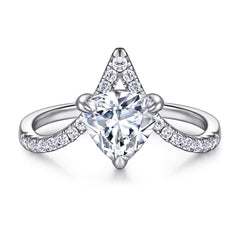 Triangle Zircon V-shaped Silver Ring