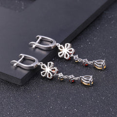Retro Flower String Tassel Drop Earrings