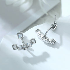 Beading Zircon Silver Studs Earrings for Women