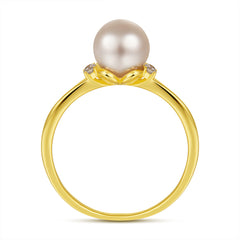 Pearl Solitaire Silver Ring