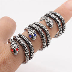 Retro Fashion Snake Titanium Steel Ring for Men
