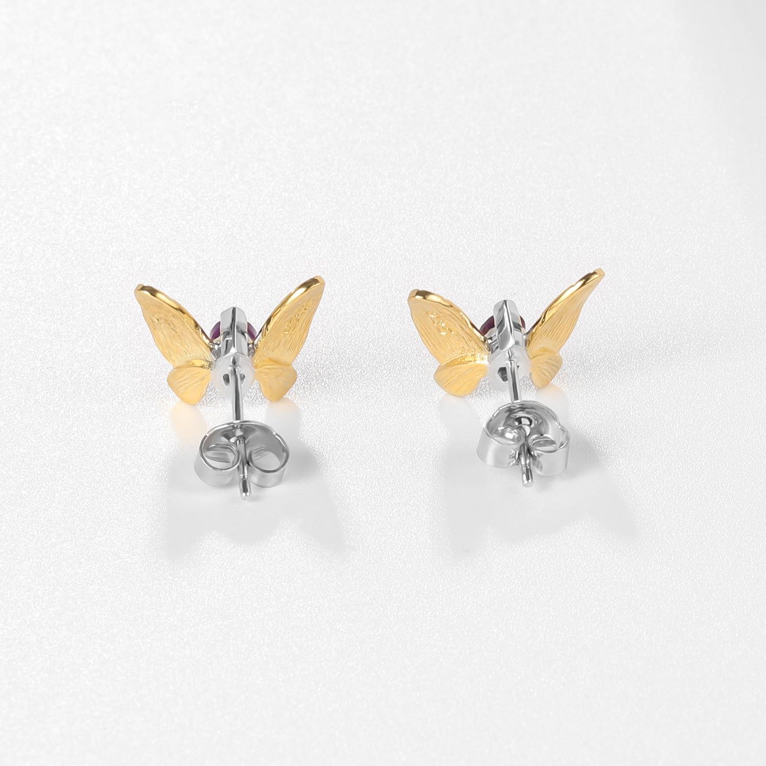 Butterfly Gold Plated Silver Studs Earrings for Women