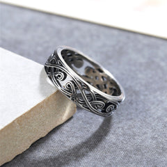 Wholesale of Foreign Trade Jewelry Personalized Retro Hollow Pattern Men's Titanium Steel Ring