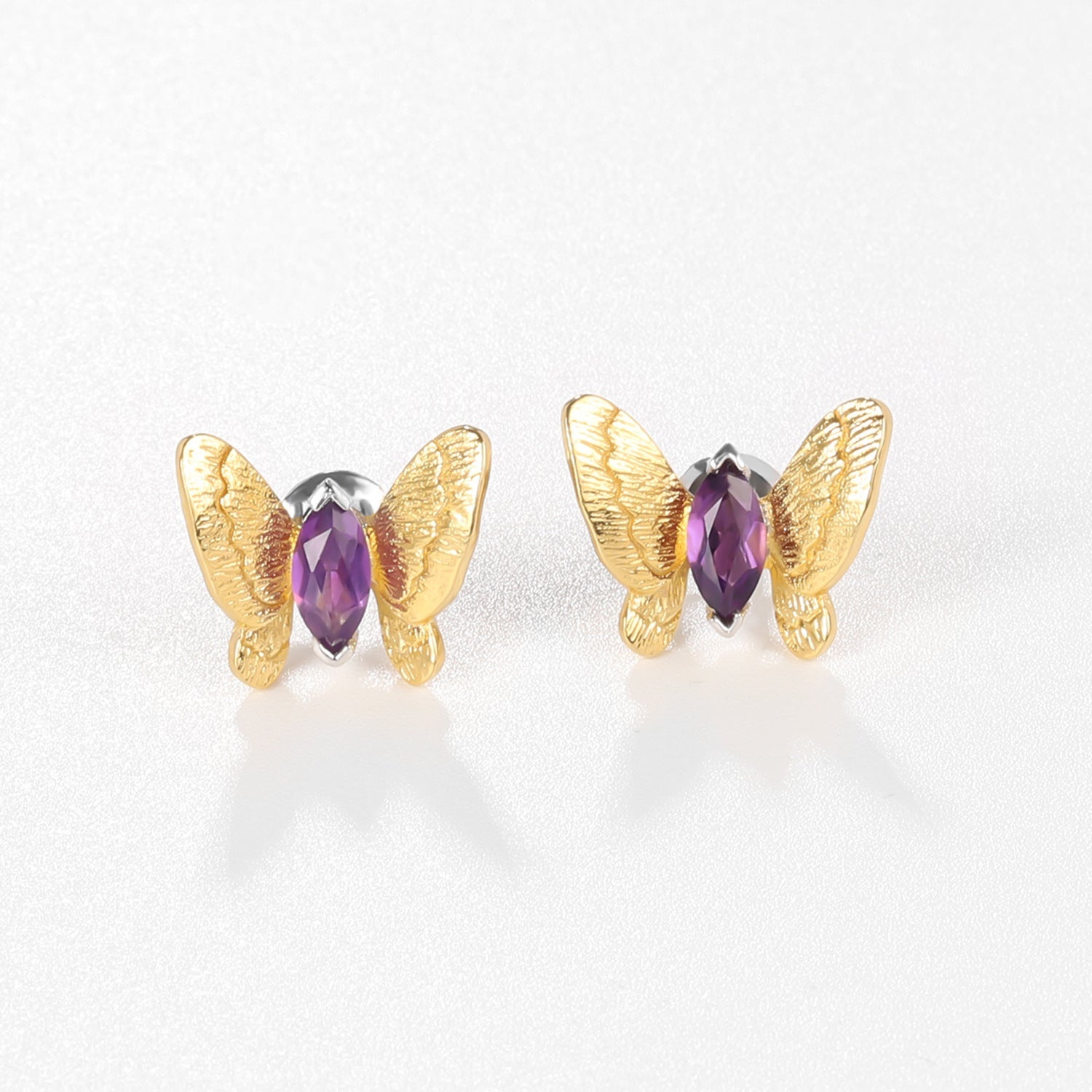 Butterfly Gold Plated Silver Studs Earrings for Women