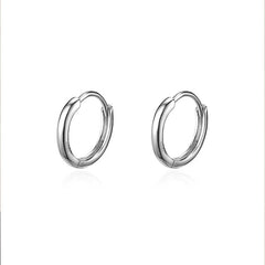 Simple Silver Hoop Earrings for Women