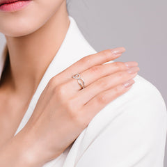 S925 Silver New Geometric Design Sense European and American Ring Women's Simple Instagram Index Finger Ring Amazon Source Jewelry