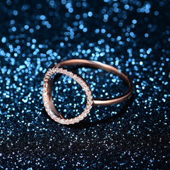 Personalized Round Hollow S925 Sterling Silver Full Zircon Ring, Versatile in Europe, America, South Korea, Exaggerated Instagram Style Index Finger Ring for Women