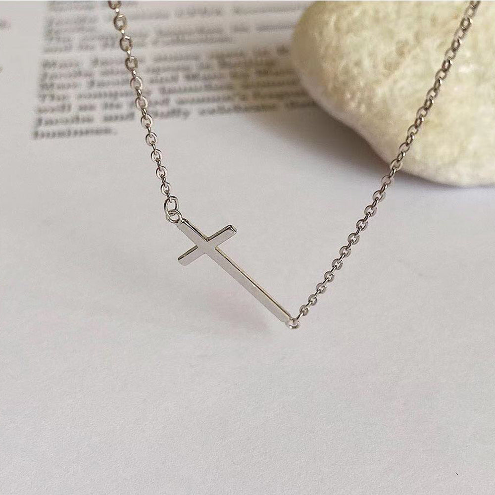 (Two Colours) The Cross Pendants Collarbone Necklace for Women