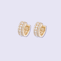 Zircon Pearl Silver Hoop Earrings